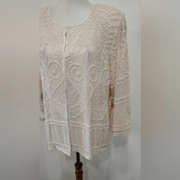 VINTAGE KAZAR BEADED EVENING JACKET - Picture 10 of 12